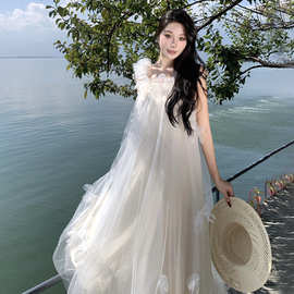 2025新款新娘结婚晨袍森系超仙吊带韩式旅拍轻婚纱订婚礼服蓬蓬裙