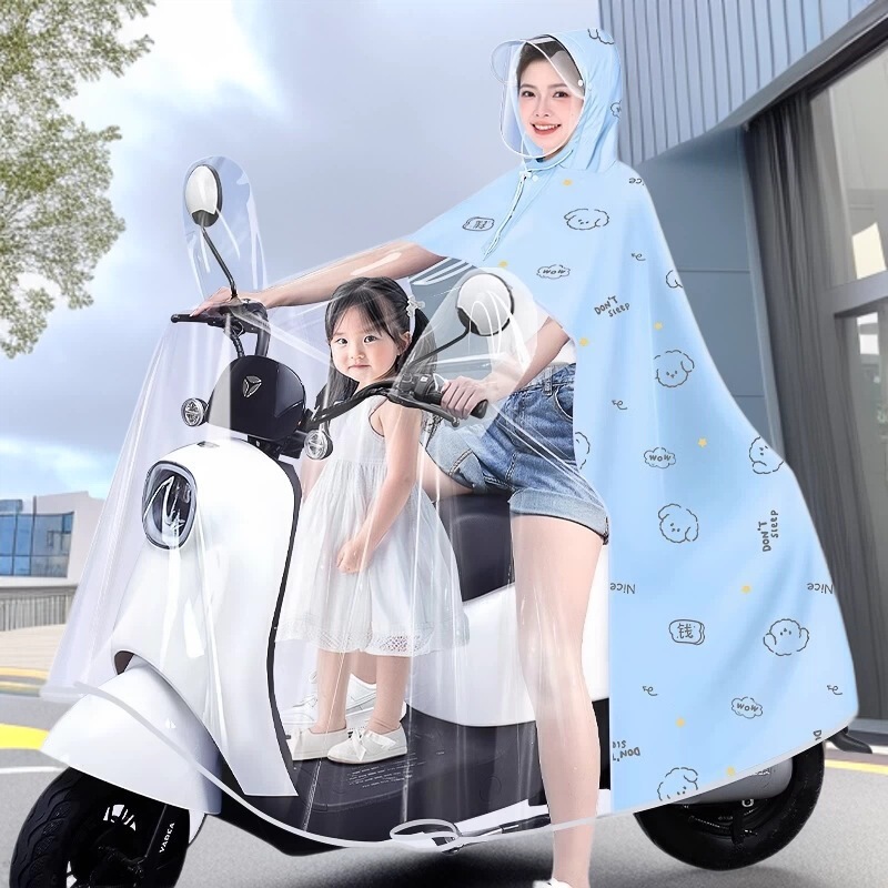 Raincoat for electric scooters, full-body rain protection, enlarged and thickened, 26 new models, adult-specific rain poncho for riding