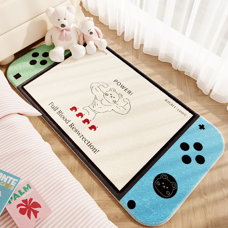 クロスボーダーラベルクリエイティブゲームコンソールハンドル模造カシミヤカーペットeスポーツルーム汚れにくいフロアマット滑り止めソファベッドサイドブランケット|undefined