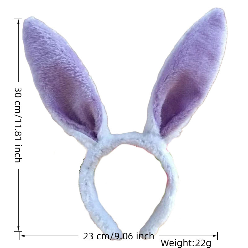 Transfronterizo luminoso conejo oreja banda de cabello adorable peluche banda de cabello oreja banda de cabello accesorios de vestir de fiesta de Pascua