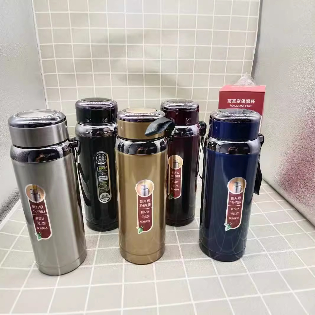 Sunlong 316 taza de acero inoxidable con cuerda de elevación de alta capacidad de montaña tetera de viaje tetera de agua de negocios tetera de cabina