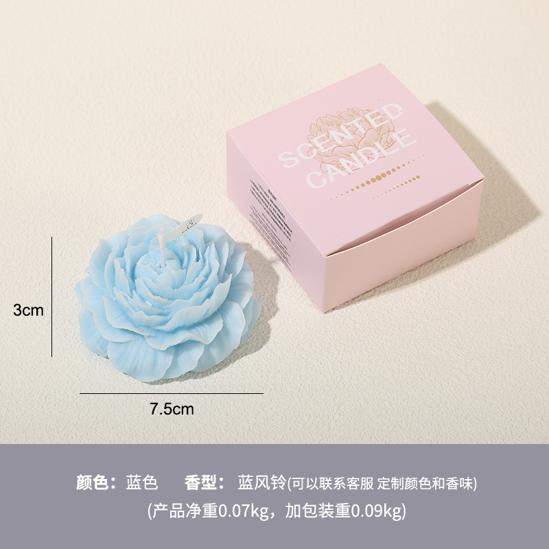 Peonía cera de cera de cera de soja interior regalo de mano estilo de mano de cumpleaños atmósfera de alto nivel regalo aroma