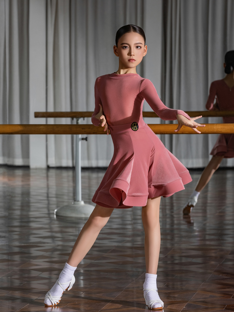✅2025少儿拉丁舞规定比赛舞服专业新款舞裙HC6317+HC713