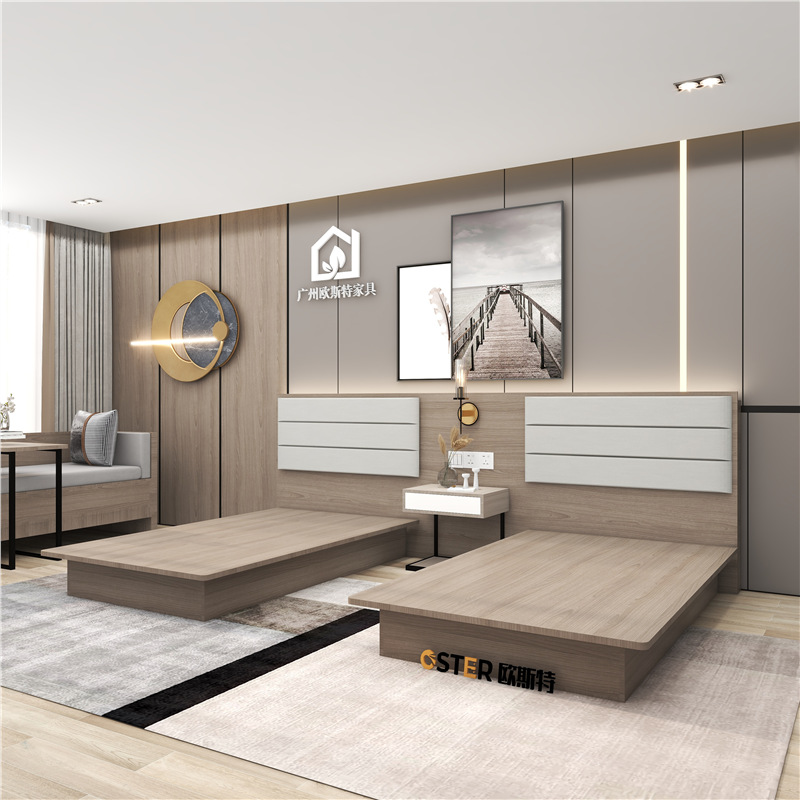 Hotel Bed, Hotel Furniture, Standard Room, Full Set of Furniture, Bedside Single and Double Bed, B&B Express Room, Hotel Room Dedicated