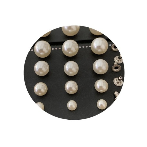 Wholesale pearl stud clothing diy denim knitted lace accessories round half hole pearls with trumpet feet