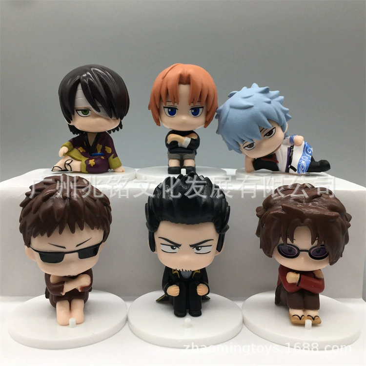 Gintama 20-ая годовщина Тихий стиль Гача Саката Гинтоки Камуи Исоу Кондо Джин-сан Сидящая Украшение
