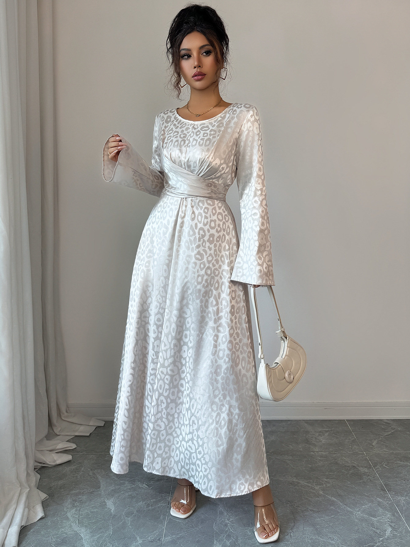 Women's Clothing Elegant High-Waisted Maxi Dress For Women Long-Sleeved European And American Style Autumn/Winter Fashion_ecoleips.com
