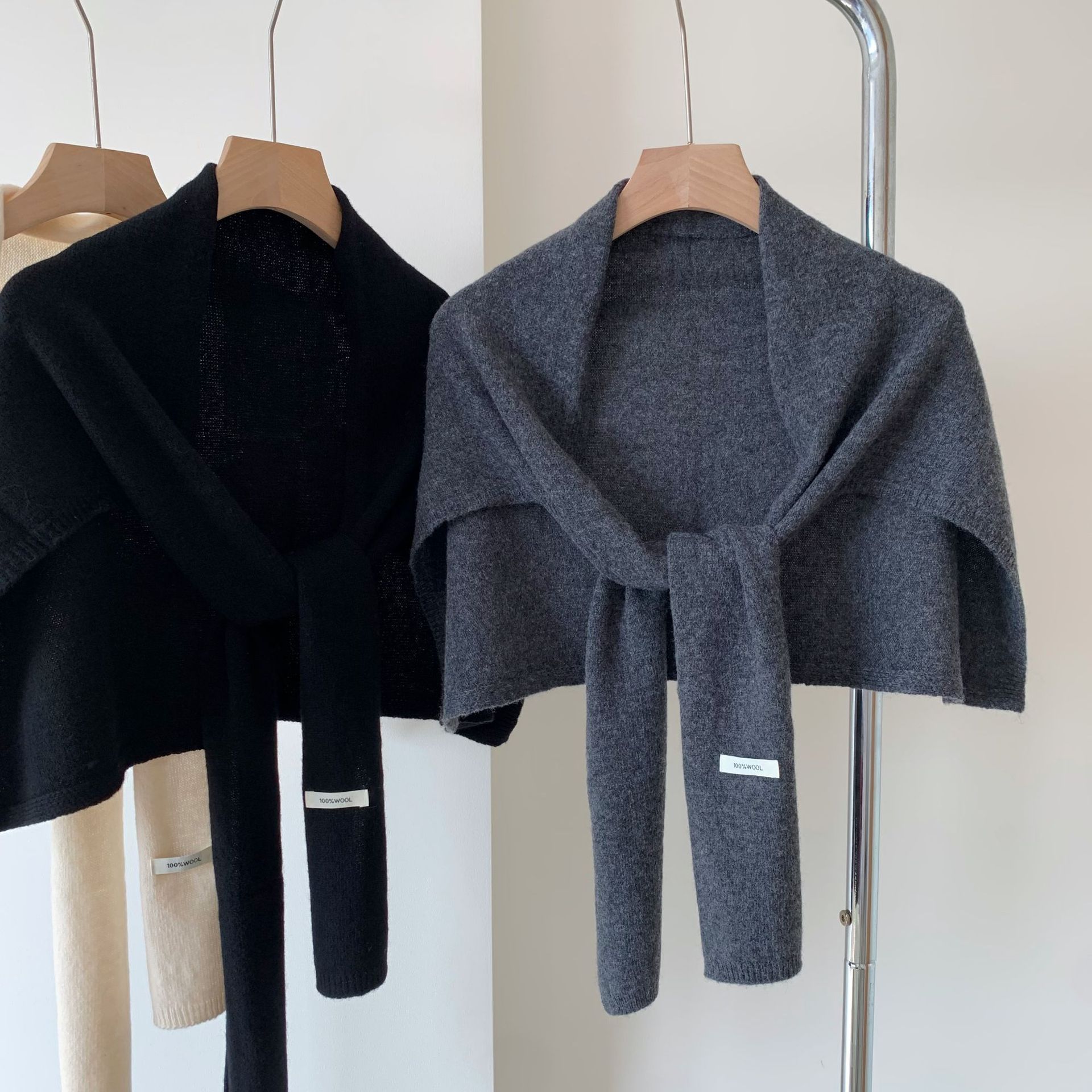 Heavy Weight/Selection Wool Pure Wool Knitted Large Shawl for Women 2025 Autumn and Winter Warm Outer Vest Scarf Korean
