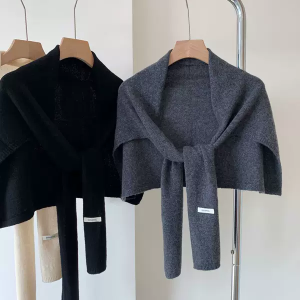 Heavy Weight/Selection Wool Pure Wool Knitted Large Shawl for Women 2025 Autumn and Winter Warm Outer Vest Scarf Korean