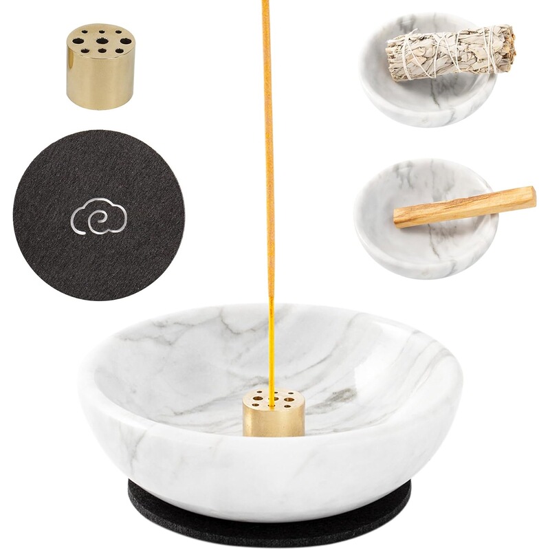4-in-1 Incense Burner Ceramic Palo Santo Holder White Sage Smudge Bowl 4-in-1 Incense Burner Ceramic Palo Santo Holder White Sage Smudge Bowl