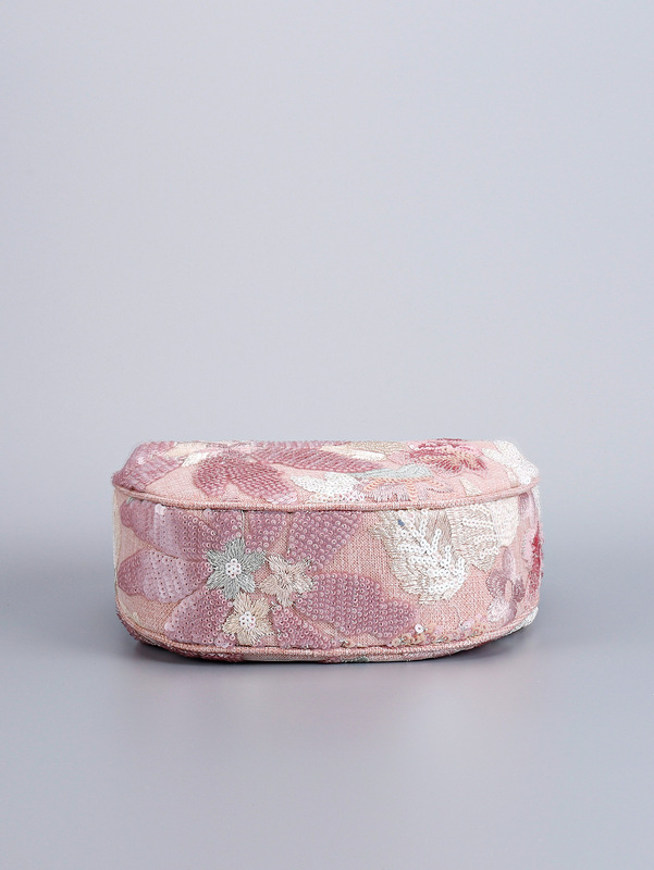 2025 新スパンコール刺繍花ハンドヘルド小さなバッグ女性のクロスボーダー Mori Meng シンプルな刺繍花トートバッグ|undefined