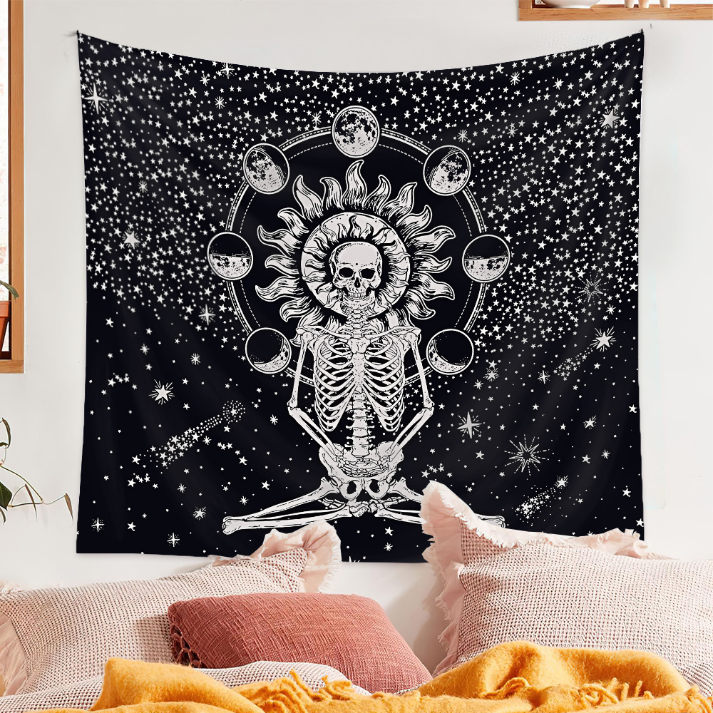 Retro Skull Moon Phase Printing Tapestry Wholesale Nihaojewelry display picture 7