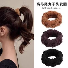 ハイポニーテールボールヘアサークル厚いヘッドロープレディースレザーケース秋と冬高弾性と耐久性のあるシームレスなヘアロープゴムバンド