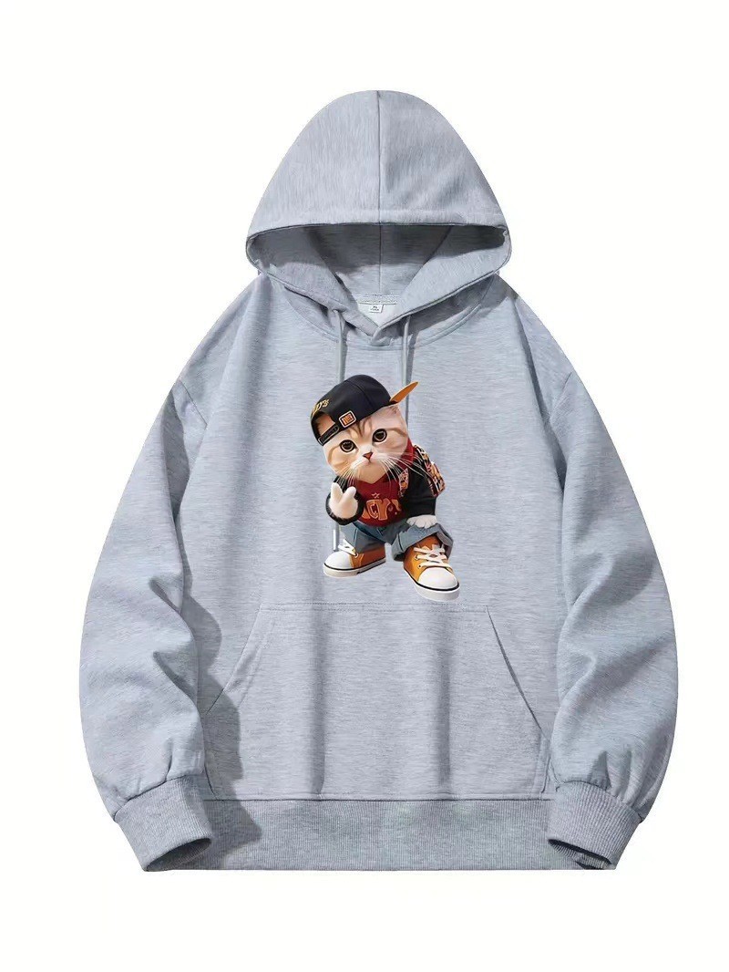 Nuevo suéter animado con sudadera con capucha cálida y cómoda con estampado para hombres y mujeres