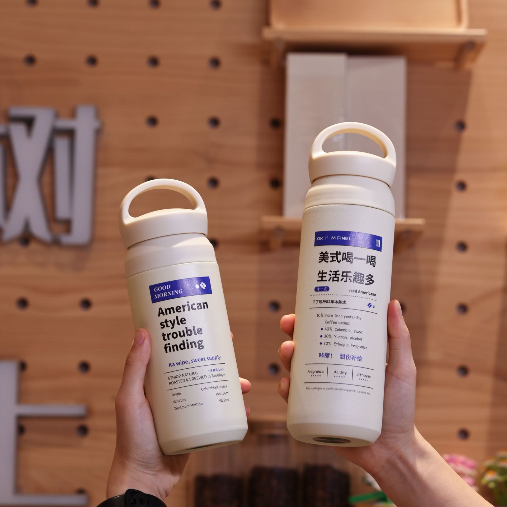 Cruz-Frontera de acero inoxidable taza de vacío portátil Harajuku viaje ins regalo mango cubierta de hielo americano taza de café de alto aspecto