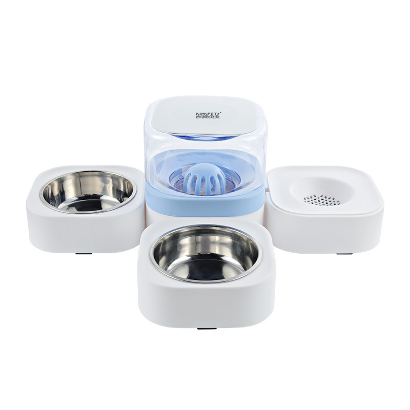 Alimentador automático para mascotas extraíble y lavable de acero inoxidable perro tazón doble tazón gato perro mascota fuente de agua potable transfronteriza al por mayor