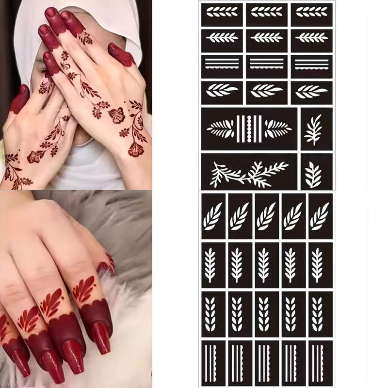 Tattoo Stencil Finger Pattern Tattoo Sticker Henna DIY Middle Eastern Tattoo Sticker Waterproof and Durable Tattoo Stencil Finger Pattern Tattoo Sticker Henna DIY Middle Eastern Tattoo Sticker Waterproof and Durable