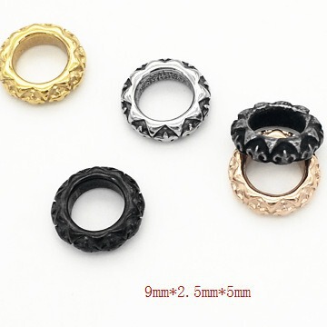 Titanium Steel Accessories Beaded Beaded Bracelet Diamond Spacer Wheel Ring Five Colors Optional diy Jewelry Leather Rope Accessories