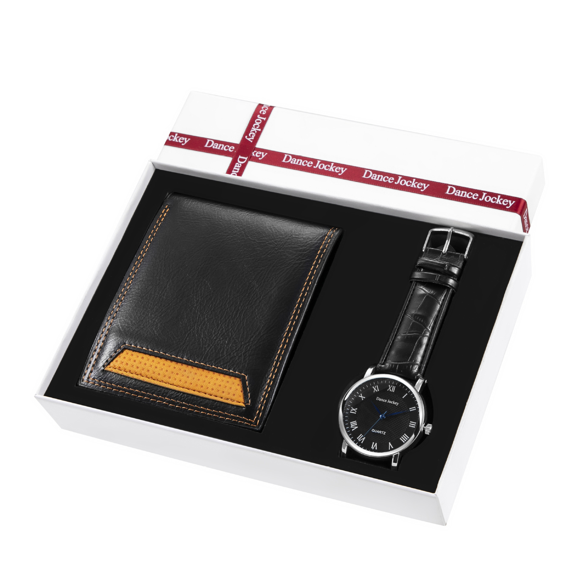 Neues Stil Geschenkbox-Set Herrenuhr Brieftasche Set Herrengürtel Quarzuhr Brieftasche Kreatives Set_voghion.com