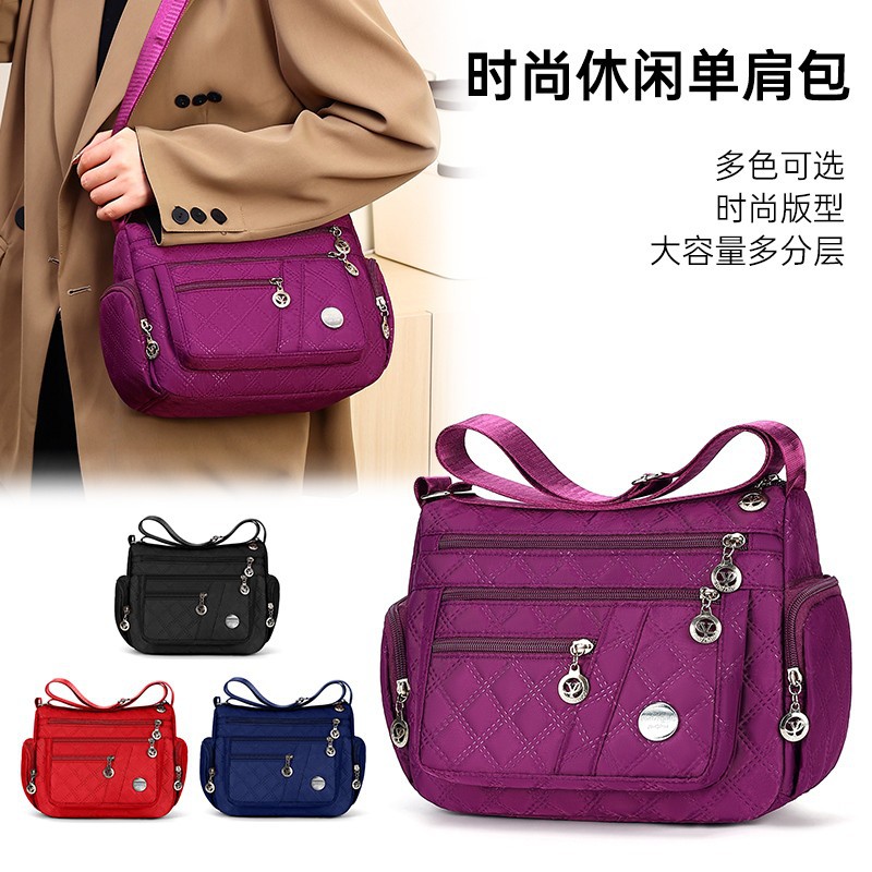 Bolso femenino de un solo hombro de viaje de gran capacidad Bolso de madre de mediana edad de tela Oxford de todo fósforo transfronterizo Bolso bandolera de almacenamiento multicapa