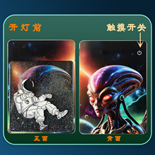 万圣节太空人造型迷你流沙灯儿童节日发光卡牌流麻小夜灯礼品月亮