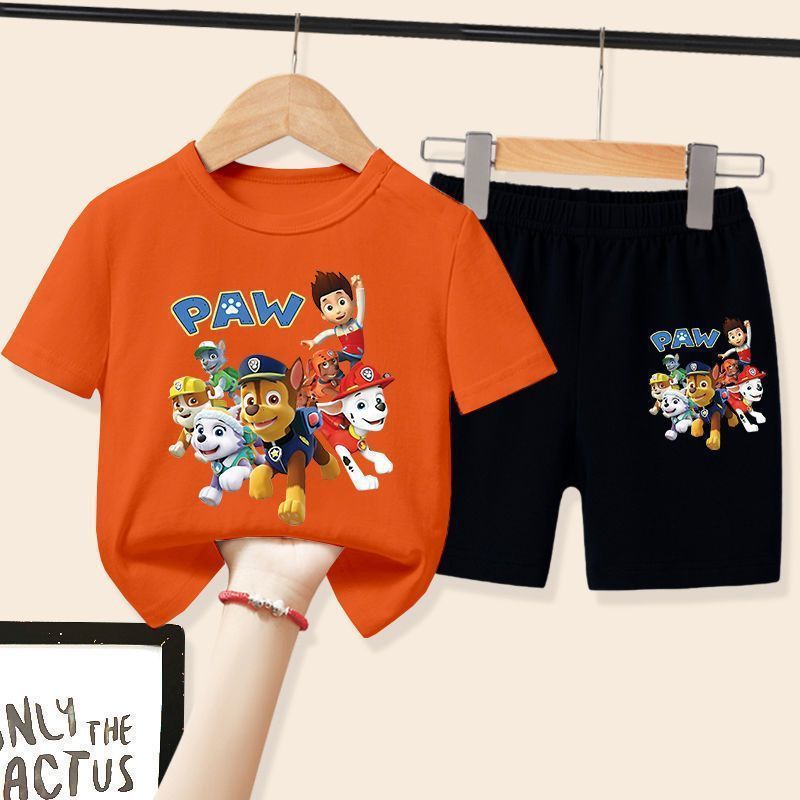 童装帅气儿童汪汪短袖套装幼童宝宝洋气半袖T恤新款男童夏装潮