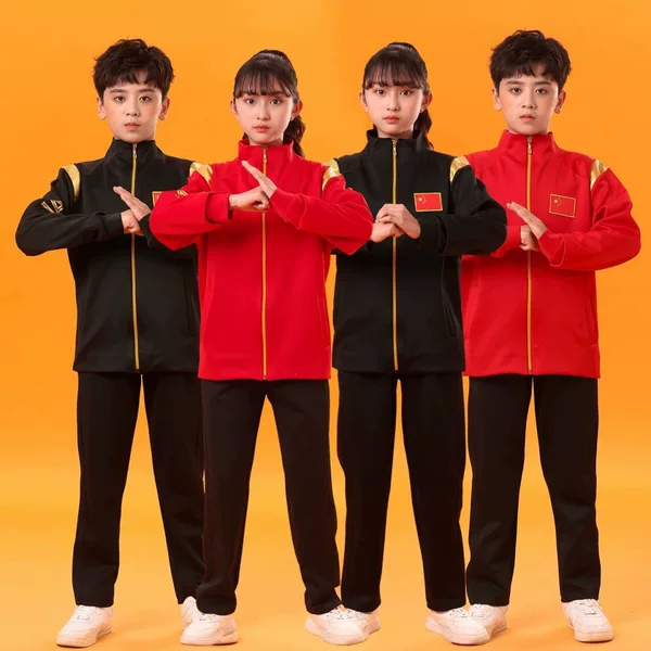 Autumn and winter children's martial arts uniform set, martial arts training suit, team uniform, sanda uniform, outerwear, sports and training attire, performance outfit
