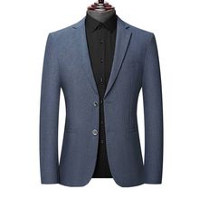 中年西服外套男2025春秋季新款薄上衣休闲男士单件正装格子小西装