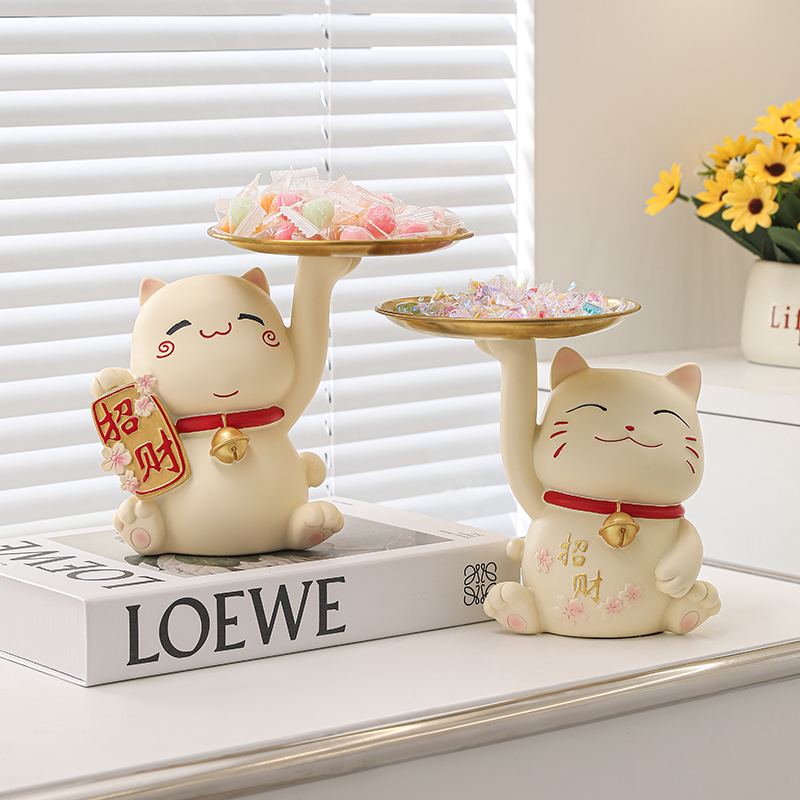 Cat candy plate front desk reception wine shop bar snack fruit plate box light luxury tray decoration