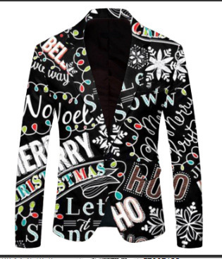 Comercio exterior europeo y americano nuevo estilo 2024 nueva moda casual letras navideñas chaqueta de traje para hombre WL008