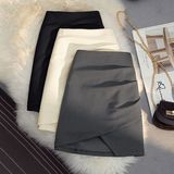 High Waist Irregular Skirt Women's 2024 Spring New Design Pleated A- Line Skirt Slim Hip Short Skirt