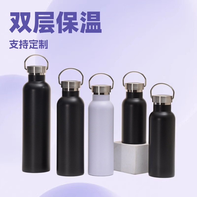 Cross-border 304 stainless steel American big mouth thermos cup creative sports kettle double vacuum drinking cup wholesale