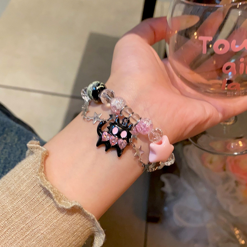 Cute black small beaded bracelet