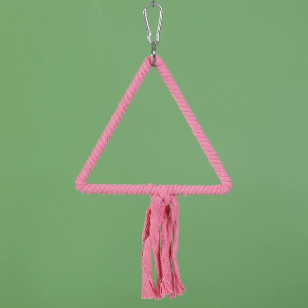 Triangular cotton rope swing pink side length 17cm