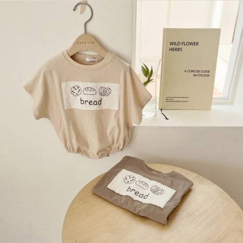 Baby one-piece outfit for summer, thin, loose fit, triangular T-shirt, pants for crawling, South Korean version