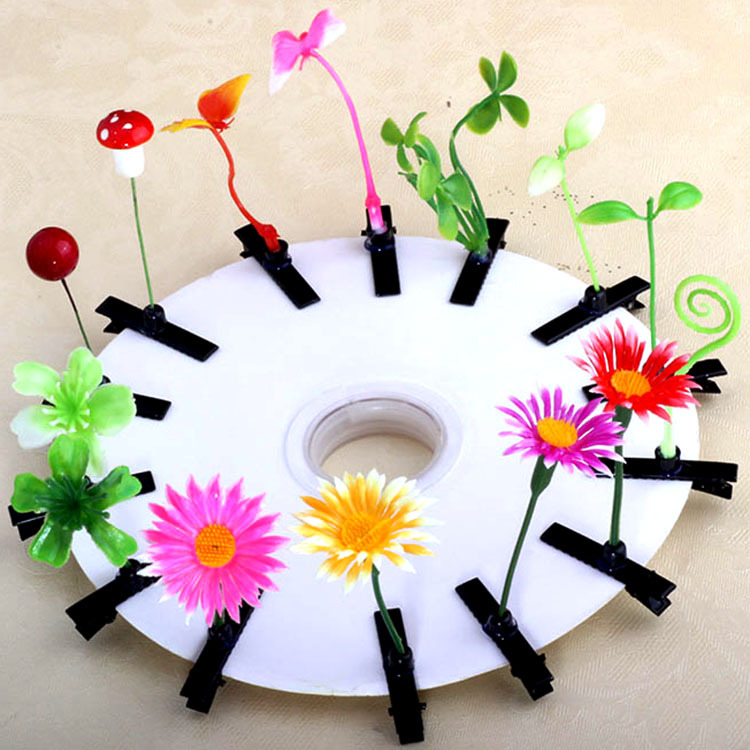 Grass Hair Clip Hairpin Bean Sprouts Clover Roll Grass Attractions Best-Selling Children's Trinkets Hairware Wholesale