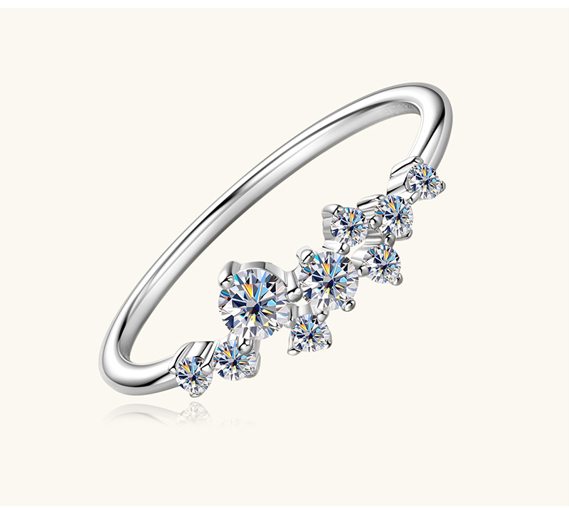 满天星莫桑钻石戒指女