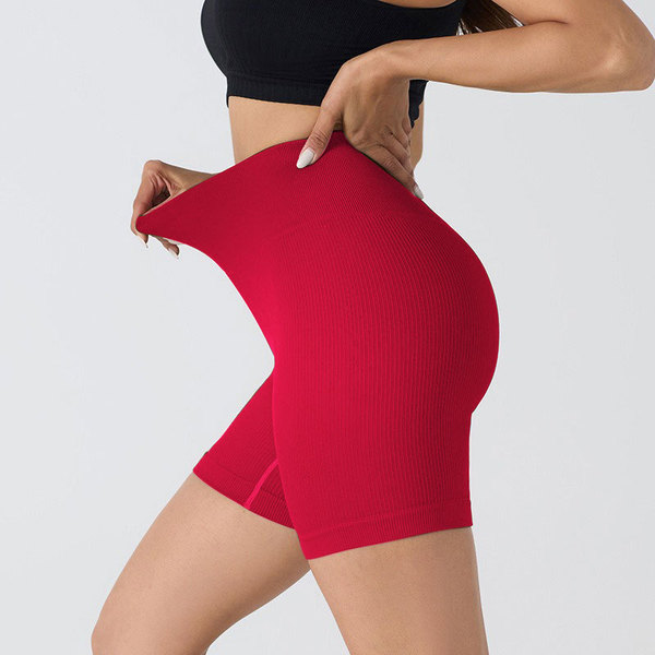 Seamless Thread Elastic Tight Three-point Pants European and American Fitness Sports Hip Yoga Pants Riding Pants Women's Summer Outer Wear