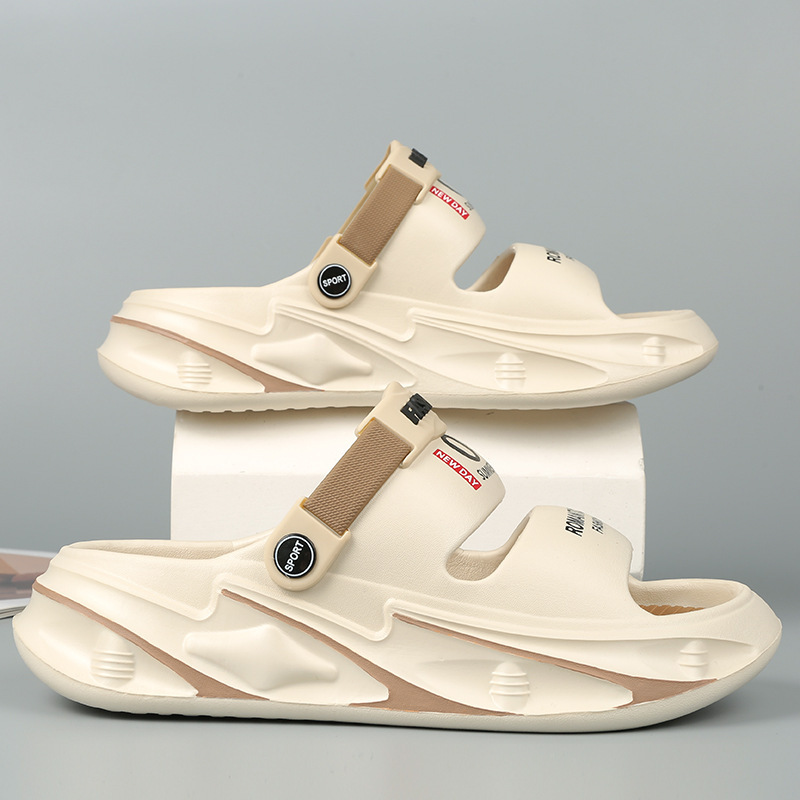 Sandalias para hombre 2024 verano nueva moda transpirable aumento antideslizante pareja todo fósforo al aire libre punta abierta tendencia zapatillas