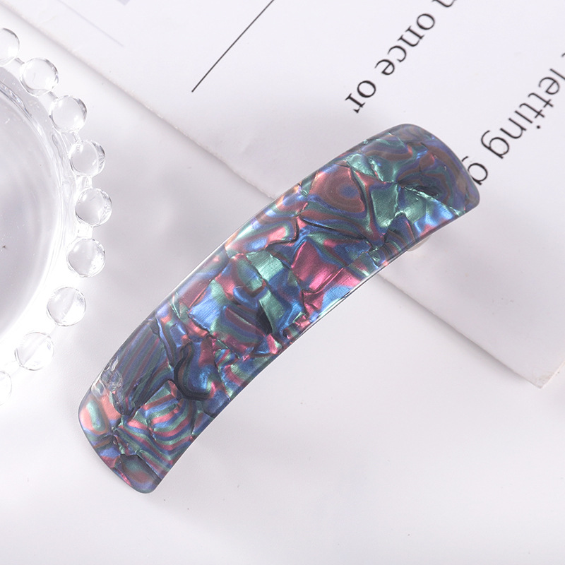 Classic Style Commute Color Block Acetic Acid Sheets Printing Hair Clip display picture 3