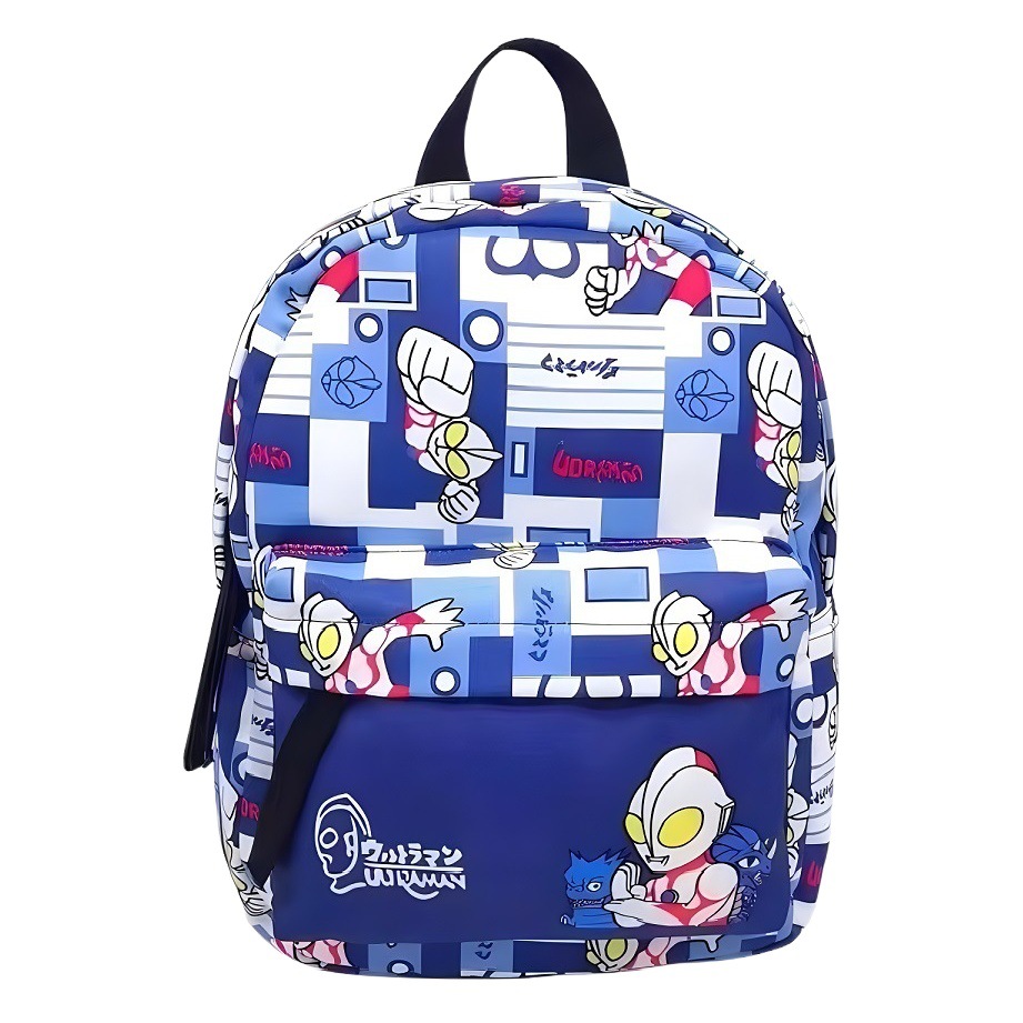Backpack for Children Aged 1-3-5-7, Nylon Fabric, Cartoon Design, Anti-Lost, Double Shoulder Backpack, Chest Bag, Trendy Ultraman, Lightweight