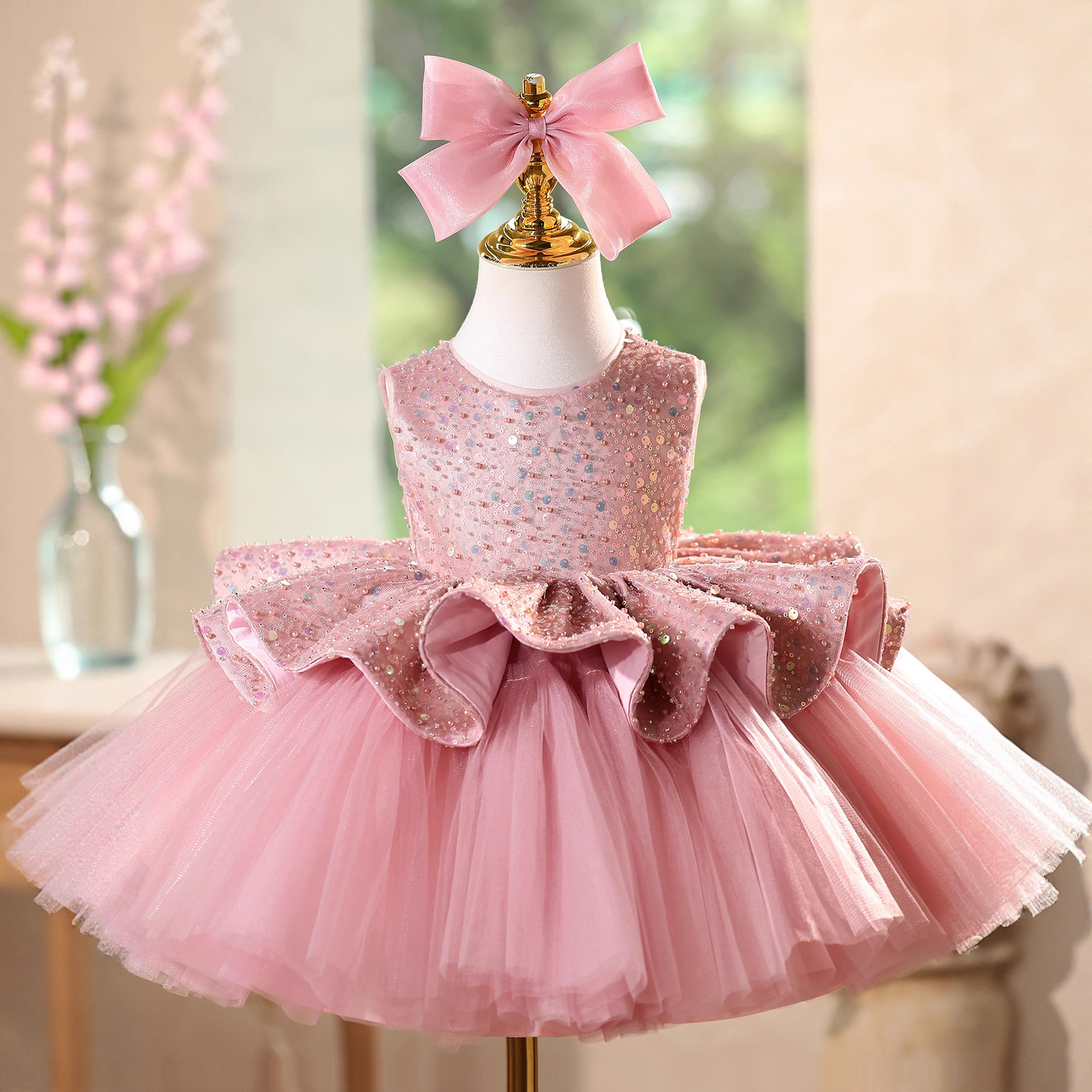 Платье девочки цветочницы, детский наряд маленькой принцессы, наряд для музыкальных выступлений, костюм, подарок на день рождения, благородный крой