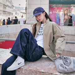 【现】SPE*LL2025秋新品复古拉链短外套简约宽松休闲百搭夹克女