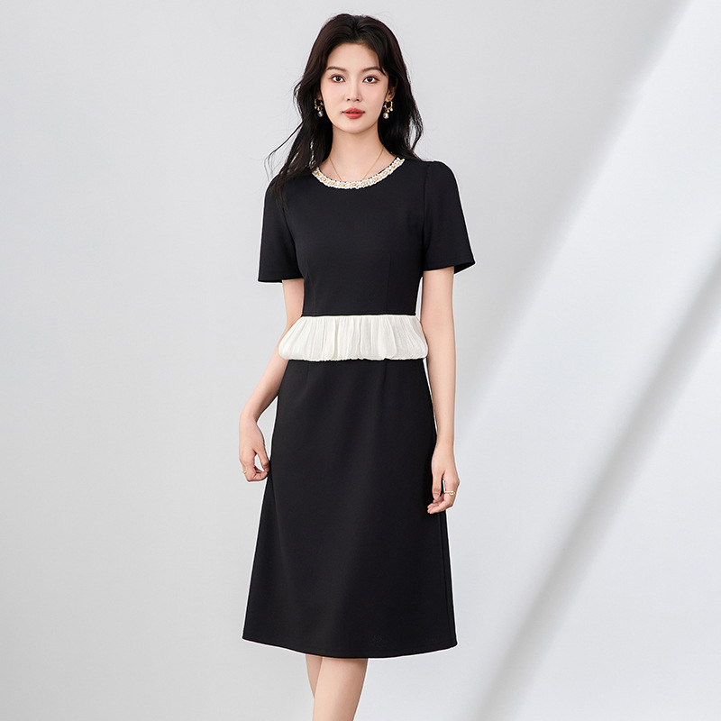 Đầm suông nữ midi mùa hè tay ngắn — 2507605 - Đỏ chi tiết 3