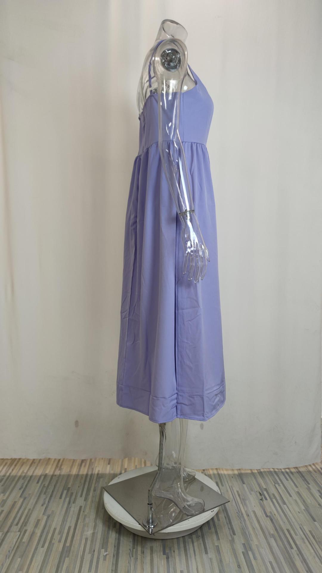 350g Weight Midi Dress Dress Length Type Sleeveless Sleeve Length Strap Dress Dresses Type Polyester Fabric Type High Waist Waist Line Holiday, Daily Occasion Strap Neckline Regular Fit Fit Type Solid Color Pattern Summer Season Women's Gender Pleated Design Sexy Style Wholesale Women's Sexy Pleated Solid Color Holiday Daily Strap Sleeveless Strap Dress 14