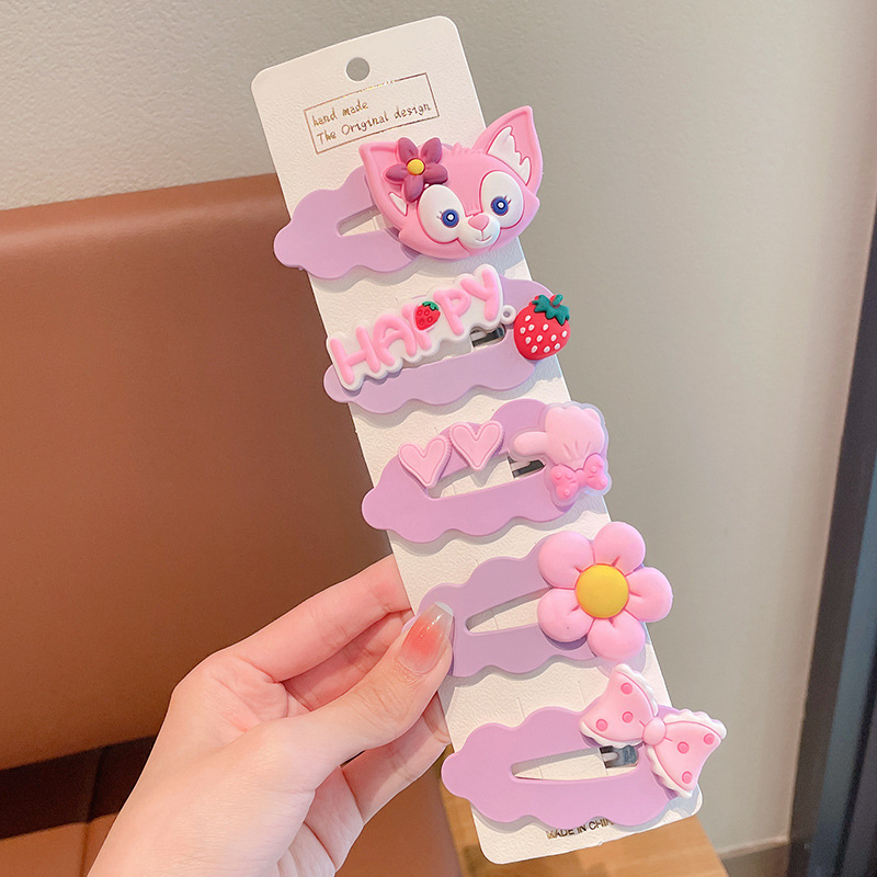 Red de Internet para niños horquilla tocado 2025 nueva niña horquilla niña linda bebé flequillo clip de cabello roto