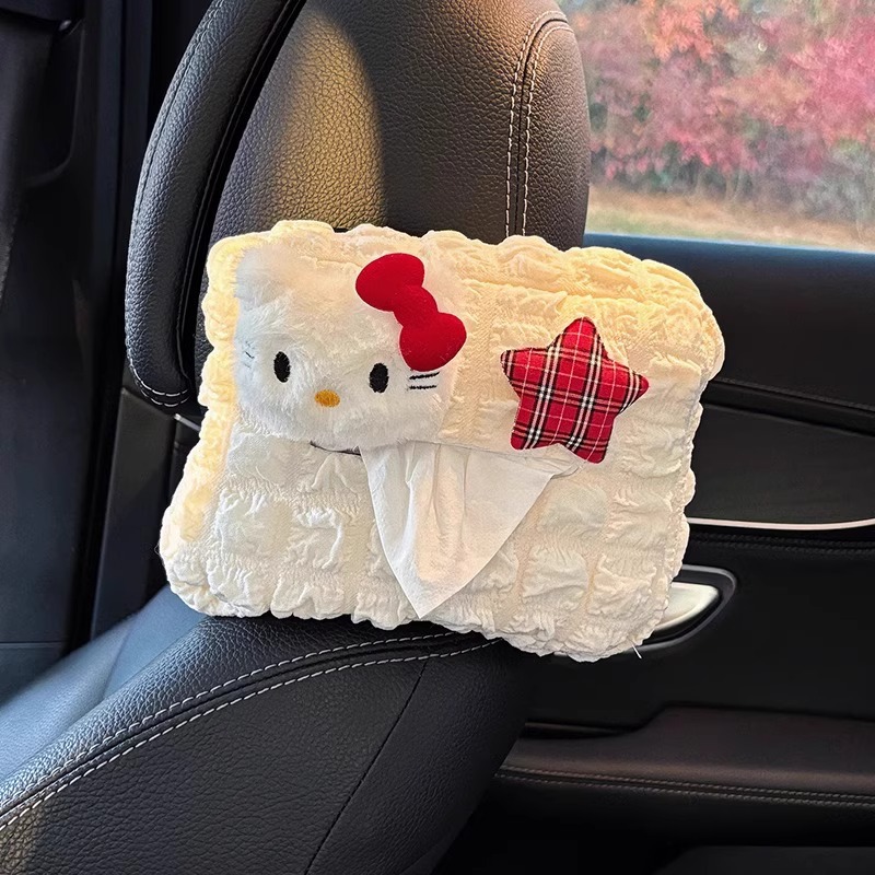 Kitty Tissue Box Car Creative Cartoon Car Hanging Paper Box New High-End Car Paper Box Decoration