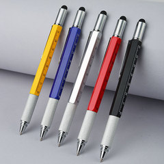 Cross-border tools pen multi-function pen capacitive pen six-in-one metal ballpoint pen wholesale ruler screwdriver touch screen