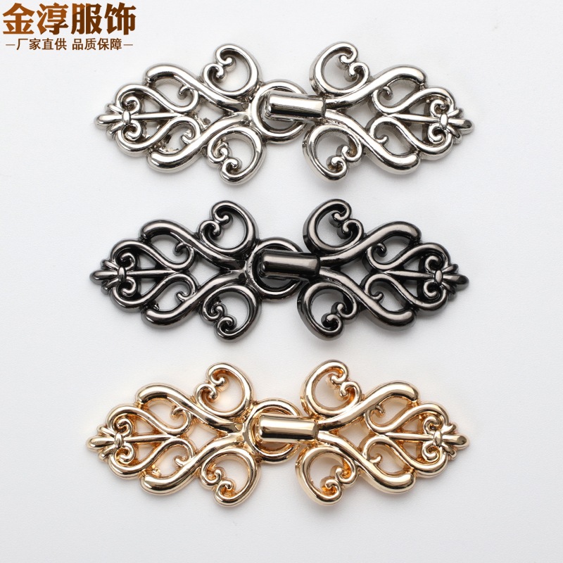 合金盘扣绳结对扣汉服旗袍子母扣古装牛仔裤合金对扣收腰神器批发