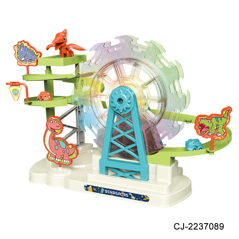 Foreign Trade Electric Dinosaur Ferris Wheel Slide Family Interactive with Light Music Track Kidsren's Paradise Cross-border